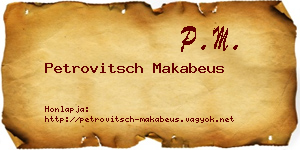 Petrovitsch Makabeus névjegykártya